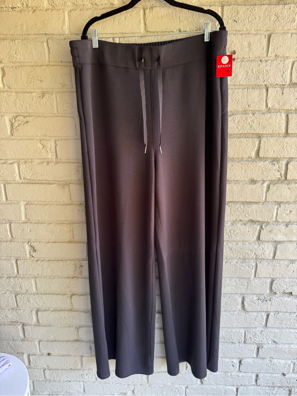 SPANX NWT SZ 3X TALL Airessentials Wide Leg Very Black drawstring waist pants